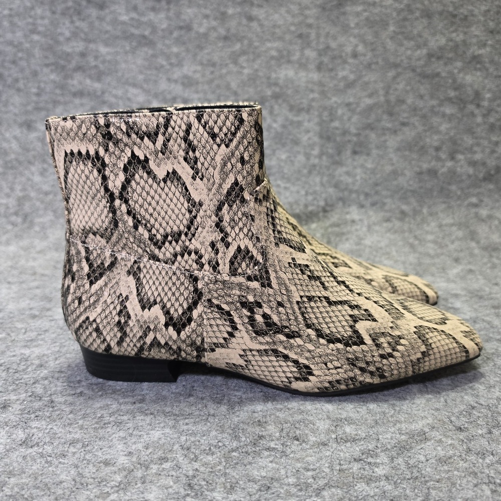Worthington Womens Ranch Boot Synthetic Snakeskin Neutral‎ 9.5M Pointed Toe Zip